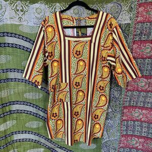 Vintage 1970's Design House Retro Smock Blouse Size Small/ Medium